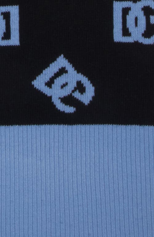 Dolce & Gabbana Wool Scarf With Jacquard Dg Logo In B0143 Very Light Blue