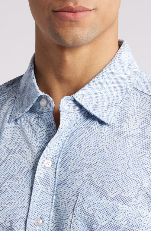 Shop Tommy Bahama San Lucio Soirée Supima® Cotton Blend Short Sleeve Button-up Shirt In Dockside Blue