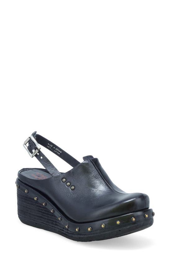 A.s.98 Puck Wedge Slingback Clog In Black