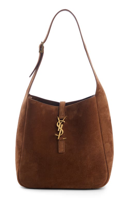 Saint Laurent Small Le 5 à 7 Suede Hobo Bag in Brown Caramel at Nordstrom