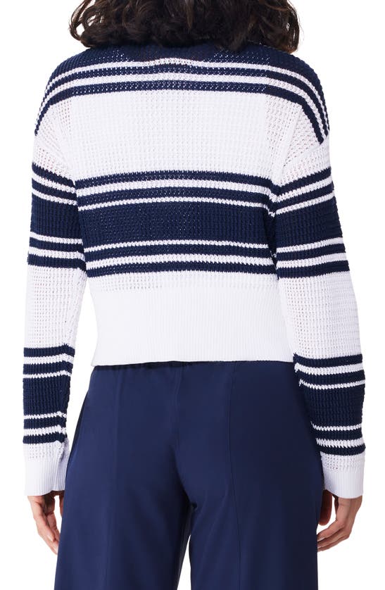 Shop Nz Active By Nic+zoe Mixed Stripe Zip Cardigan In Indigo Multi