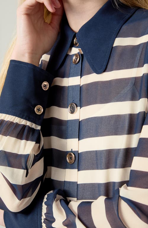 Shop Lk Bennett Tallis Stripe Shirtdress In Navy Multi