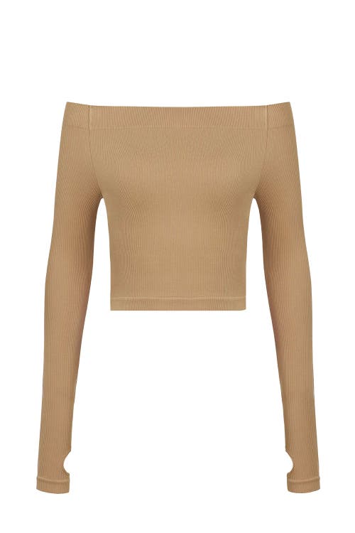 NOCTURNE NOCTURNE LONG SLEEVE CROP TOP