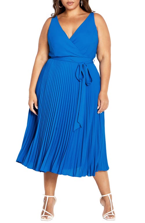 City Chic Lilly Pleat A-Line Dress in Sky Blue at Nordstrom, Size Xs