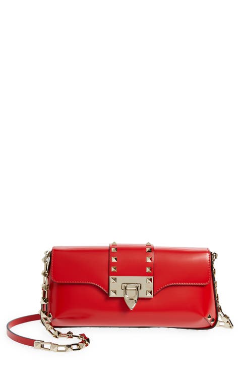 Only 519.60 usd for Valentino Bag, Red Leather V-logo Crossbody Online at  the Shop