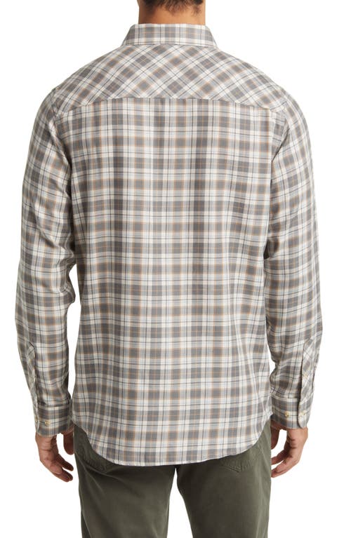 Travismathew Cloud Plaid Flannel Button-up Shirt In Moonbeam/quiet Shade
