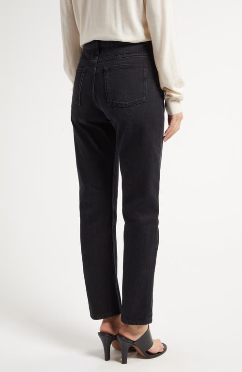The Row Riaco Mid-rise Straight-leg Ankle Jeans In Black