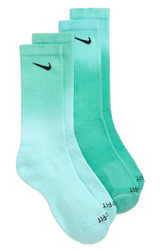 Nike Everyday Mismatched Cushioned Crew Socks In Multi/ Green