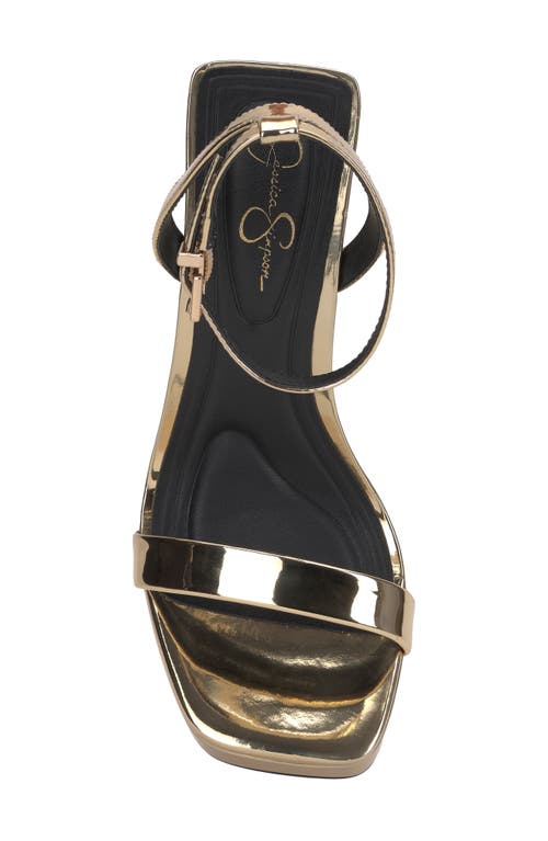 Jessica Simpson Adonia Ankle Strap Platform Sandal In Gold