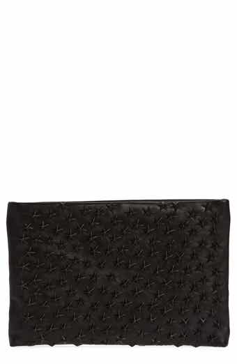 AllSaints Womens Black Bettina Quilted-leather Clutch Bag 1 Size