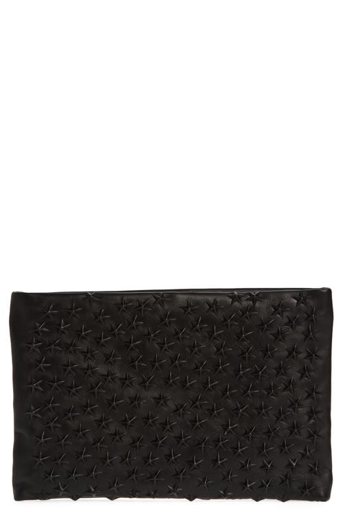 AllSaints Bettina Star Leather Clutch in Black at Nordstrom