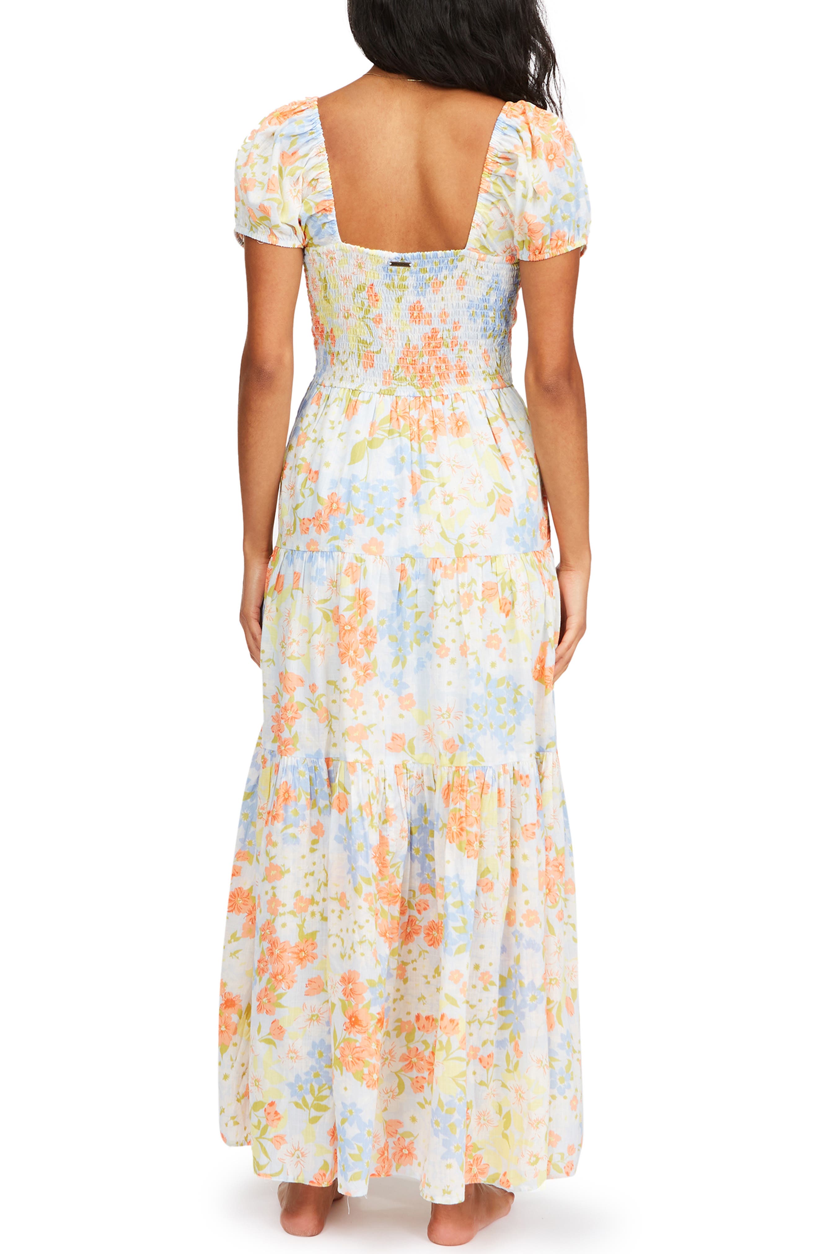 billabong sunrise floral tiered maxi dress