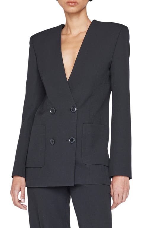 FRAME Double Breasted Blazer in Noir at Nordstrom, Size X-Small