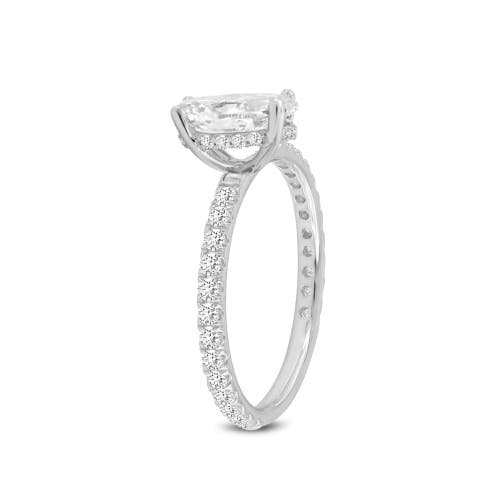 Luvmyjewelry Flavia 14k White Gold Oval Lab Grown Diamond Hidden Halo Engagement Ring In 14k White Gold