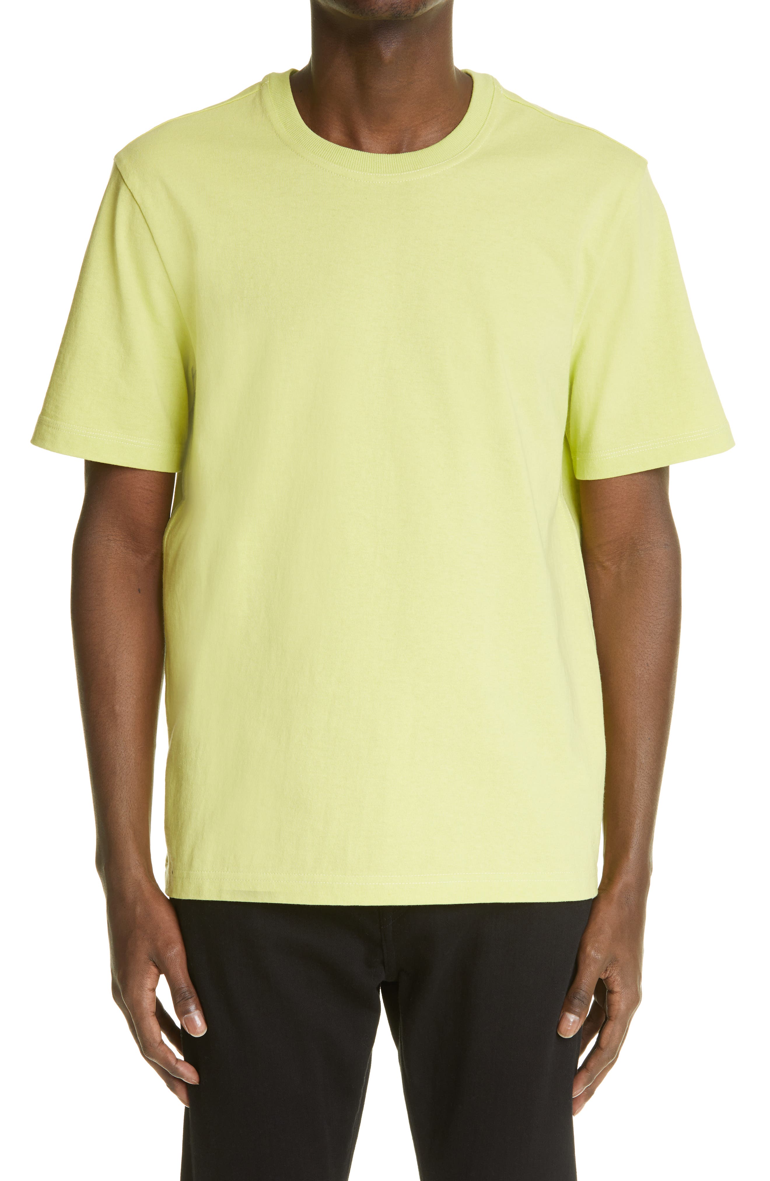 yellow crew neck t shirt