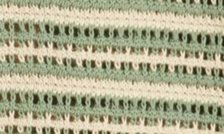 Shop Nn07 Henry 6636 Stripe Short Sleeve Organic Cotton Cardigan In Ecru