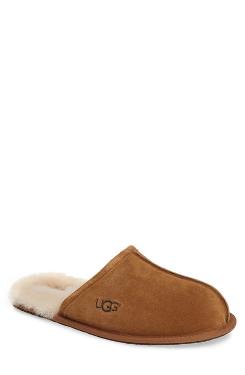 Men Suede Cover Pam Slippers-Brown