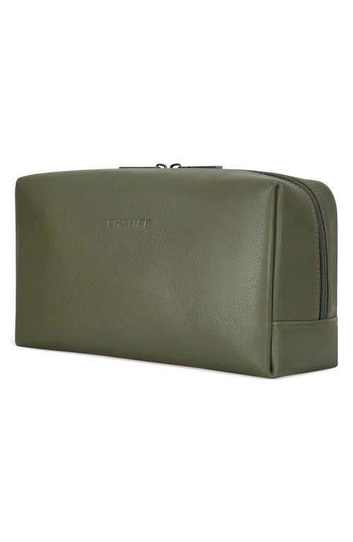 Champs Onyx Leather Dopp Kit In Khaki