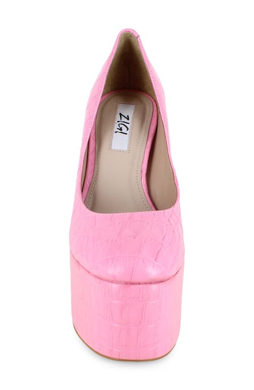 Zigi Giorgia Platform Pump In Pink Croc