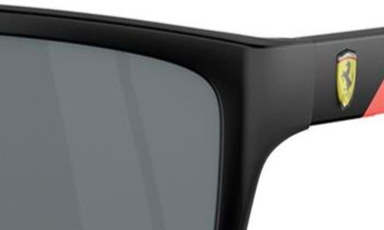 Shop Scuderia Ferrari 59mm Mirrored Rectangular Sunglasses In Black Grey