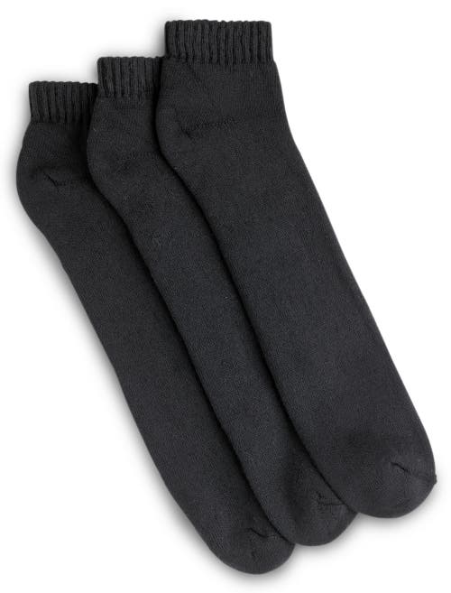 Harbor Bay By Dxl 3-pk Continuous Comfort Low Cut Socks In Black