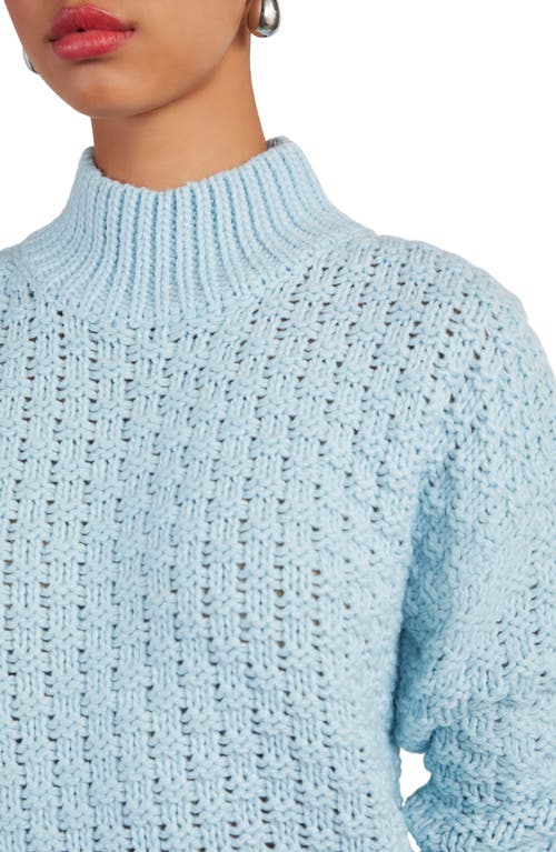 Shop Vici Collection Kerri Basket Weave Mock Neck Sweater In Light Blue