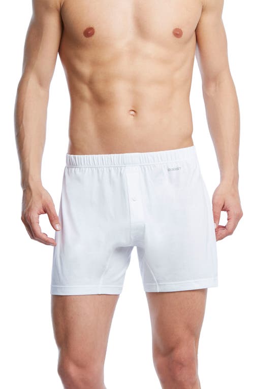 2(x)ist Pima Cotton Knit Boxers in White/White/White