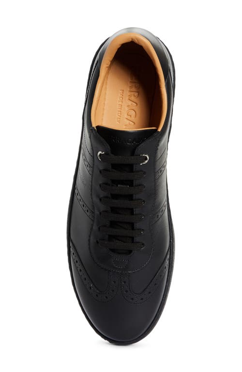 Shop Ferragamo Achille Sneaker In Nero New Biscotto