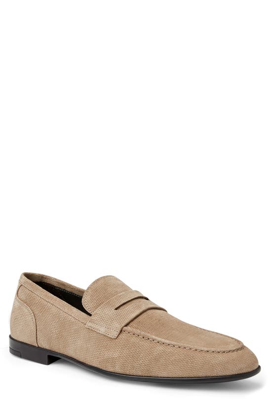 Bruno Magli Lauro Penny Loafer In Taupe Suede ModeSens