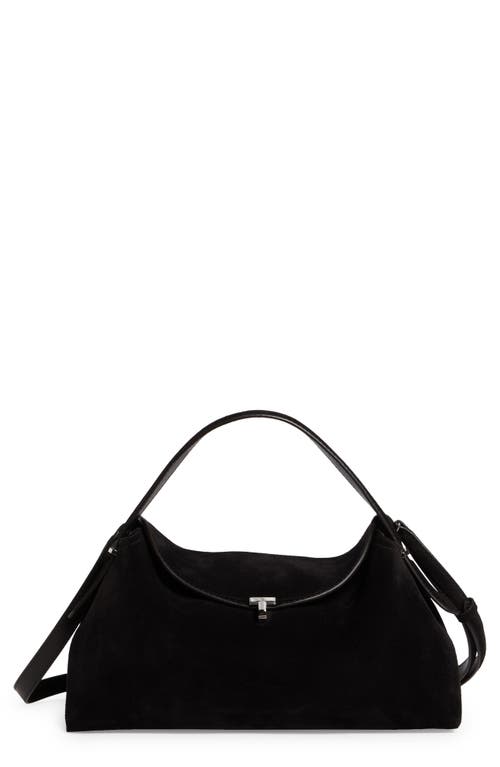 TOTEME T-Lock Curved Leather Top Handle Bag in Espresso at Nordstrom