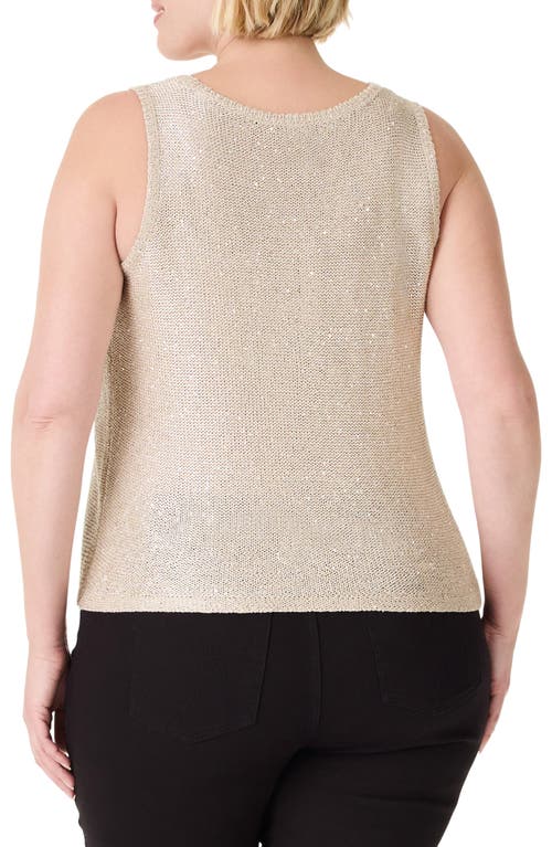 Shop Nic + Zoe Nic+zoe Subtle Sparkle Sweater Tank In Brown Rice