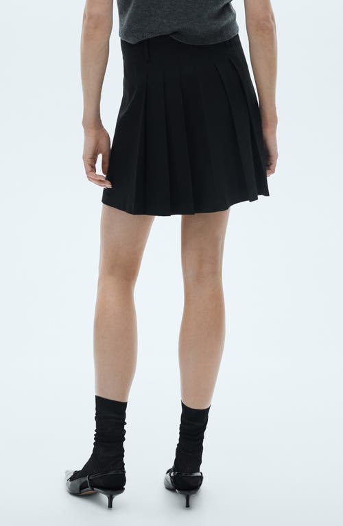 Shop Mango Pleated Miniskirt In Black