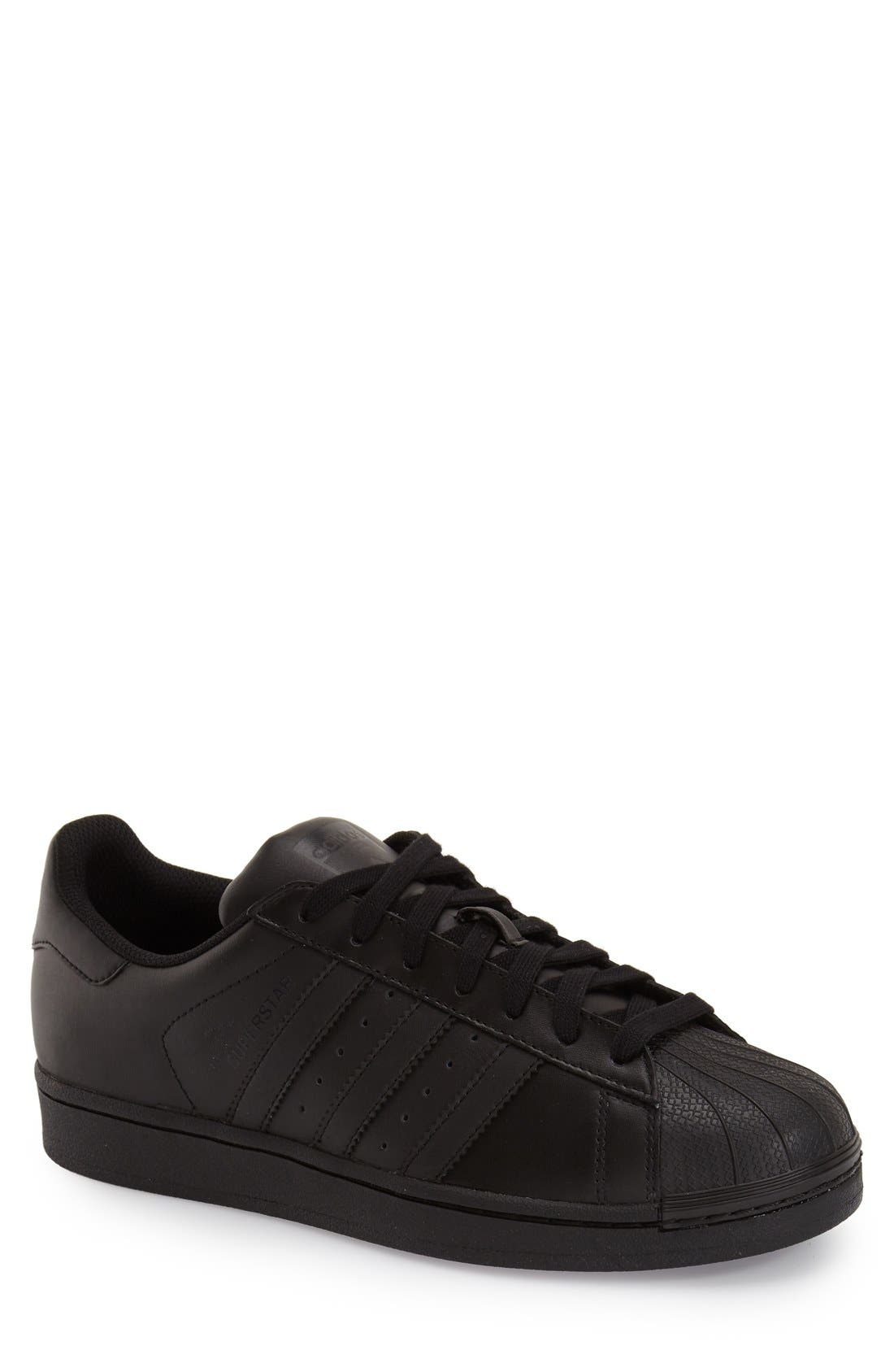 adidas Superstar Foundation Sneaker in Black/Black 