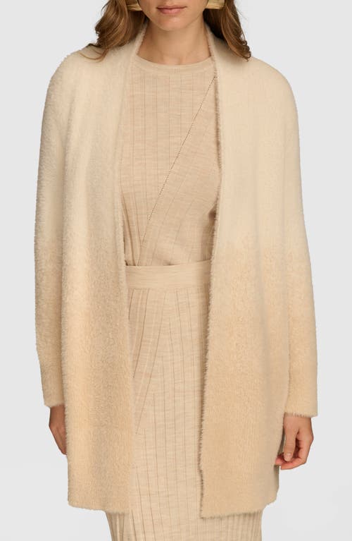 DONNA KARAN Ombré Open Front Cardigan in Ivory/Bisc 