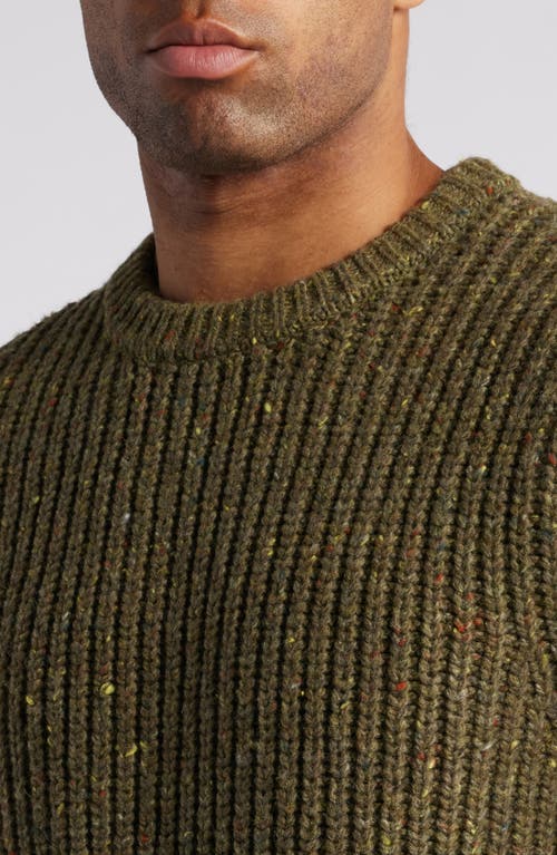 Shop Schott Nyc Donegal Wool Blend Sweater In Olive