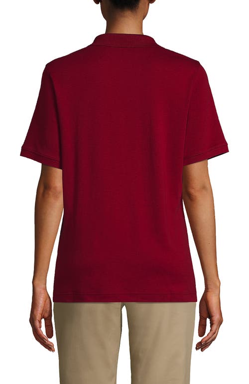 Lands' End School Uniform Short Sleeve Interlock Polo Shirt In Garnet