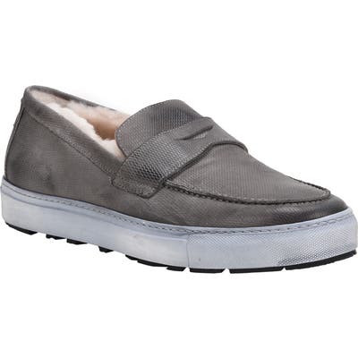 Ross & Snow Matteo Genuine Shearling Loafer Sneaker, Grey