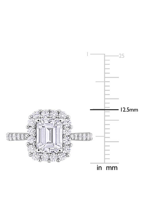 Delmar Octagon Moissanite Ring In White Silver