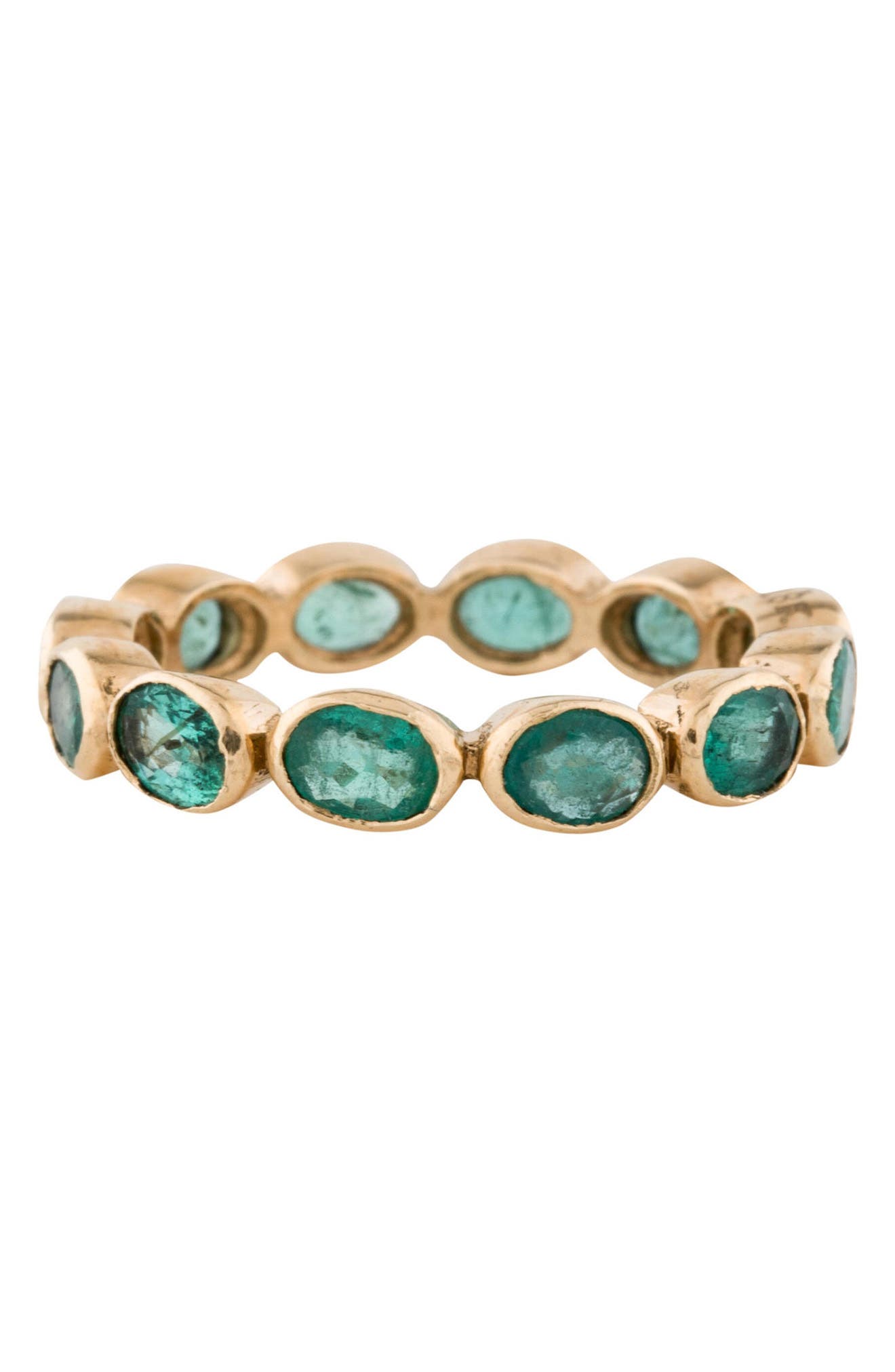 Adornia Fine 14k Yellow Gold Emerald Eternity Band Ring In Green