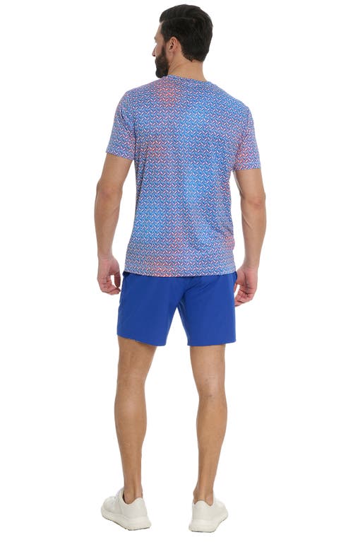 Shop Robert Graham Paddle Me Geo Print Short Sleeve T-shirt In Blue Multi