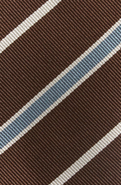 Shop Valentino Garavani Stripe Silk Tie In K9y-stone/avorio/ebano