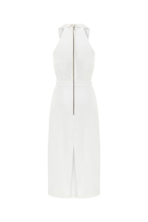 Shop Nocturne Halter Neck Long Dress In White