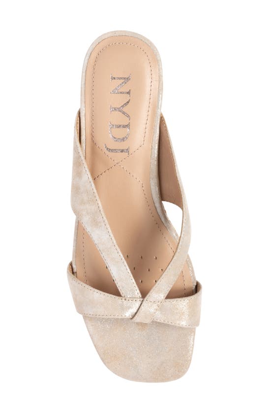 Shop Nydj Contessa Wedge Slide Sandal In Sand Light Gold