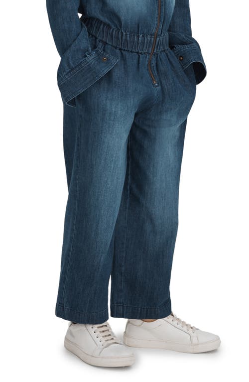 Reiss Kids' Marnie Denim Jumpsuit In Blue