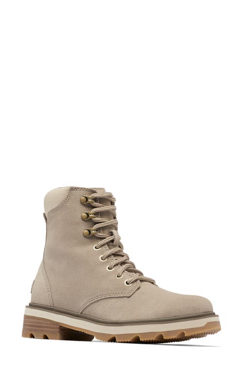 Sorel Lennox Leather Lace-up Boots In Omega Taupe/gum 2