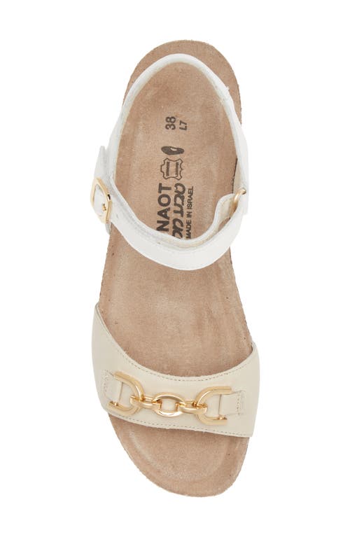 Naot Aubrey Wedge Sandal In Soft Ivory/soft White Leather