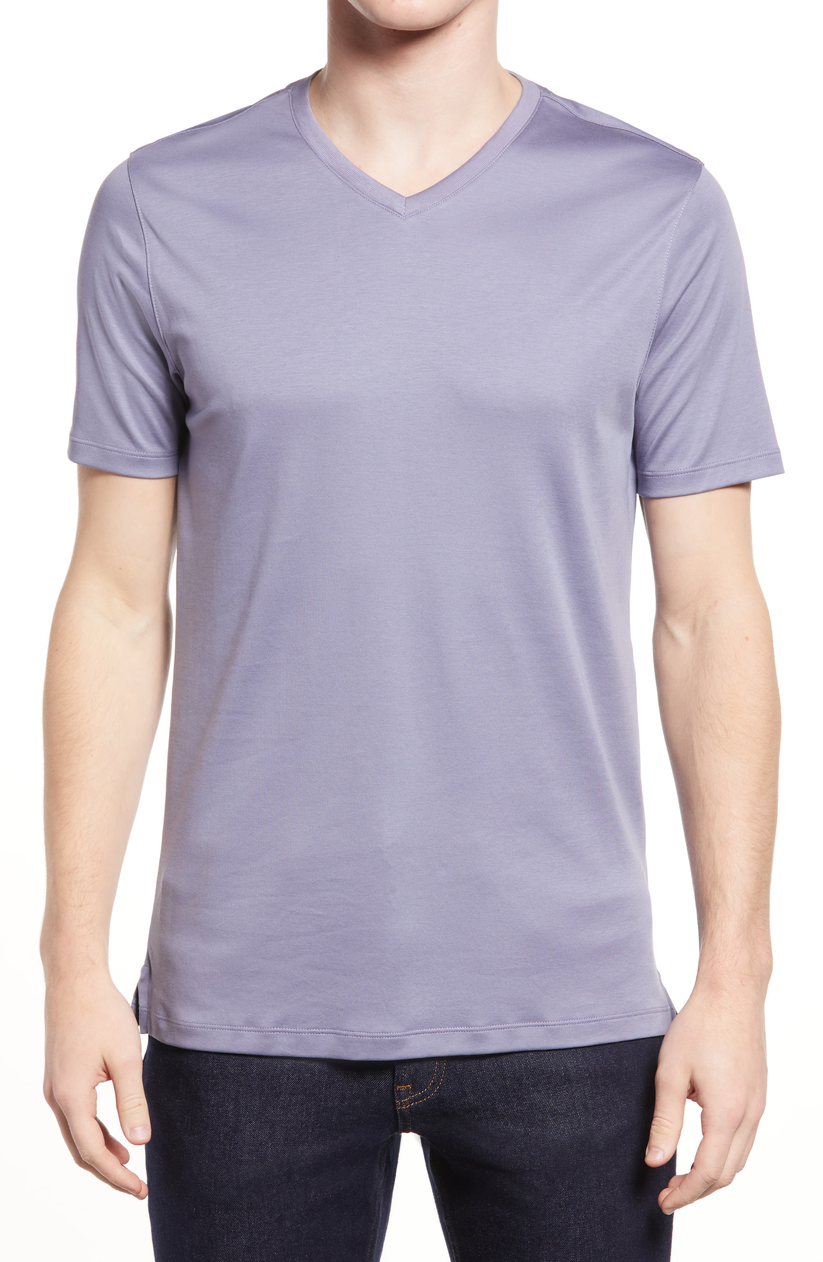mens purple v neck t shirt