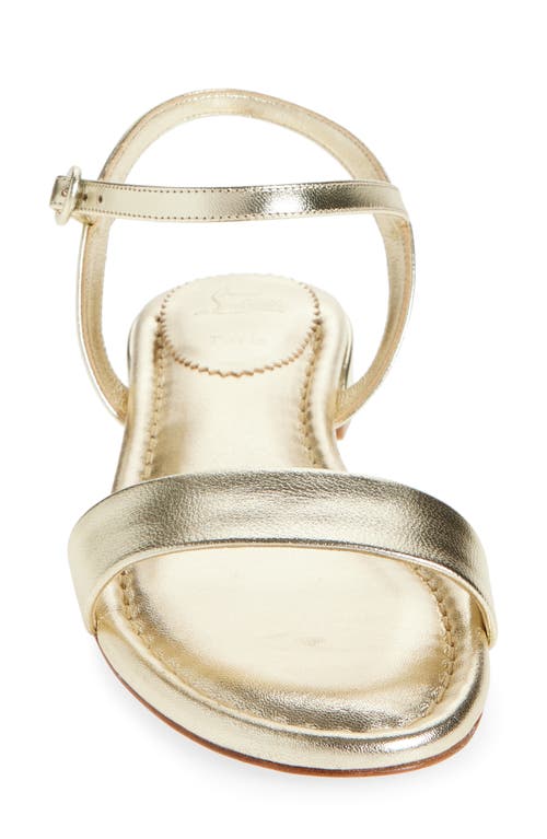 Christian Louboutin Sweet Jane Red Sole Ankle-strap Sandals In Platine/lin Platine
