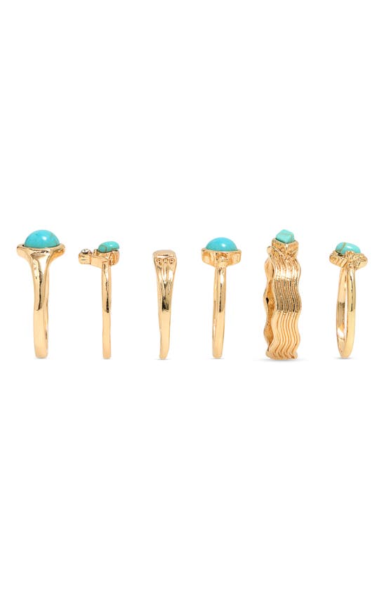 Shop Melrose And Market Pack Of 6 In Turquoise- Gold