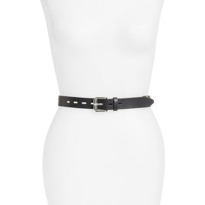 Rebecca Minkoff Python Embossed Woven Leather Belt, Sandrift